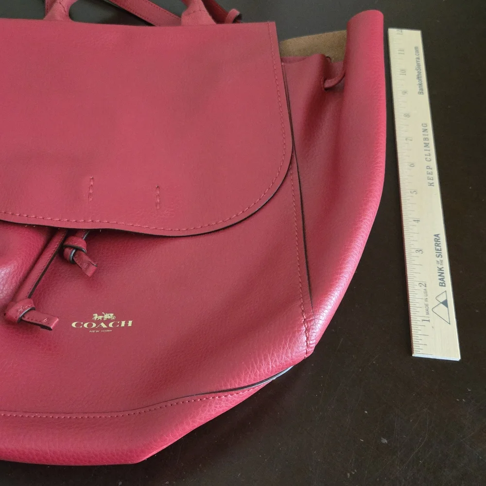 Coach Red Leather Backpack - Picture 4 of 13